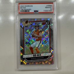 Bo Nix The Rookies Donruss PSA Gem MT 10