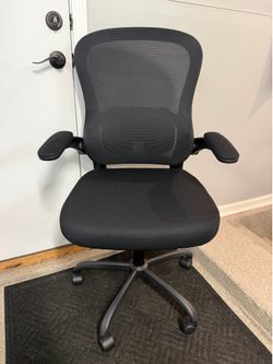 Brand New Black Mesh Tall Back Ergonomic Office Chair w/Flip Up Armrests & Adjustable Lumbar Support