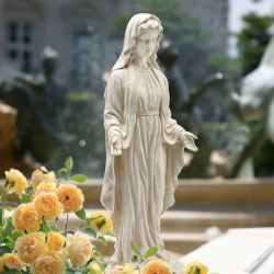 Grace MgO Virgin Mary Religious Garden Statue, Ivory 30'' ，H004-W