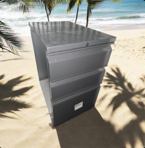 Gray Metal 3-Drawer Lateral File Cabinet