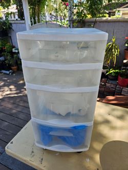 Very used plastic organizer