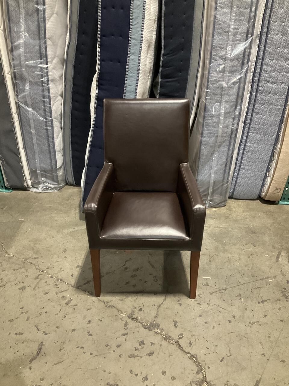 Dark Brown Leather Accent Chair