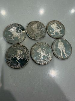 5 notre dame and 1 West Virginia .999 1oz  silver coins
