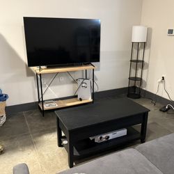 Living Room Furniture (small Sofa, Coffee Table, 55 Inch 4k TV, Entertainment Console 