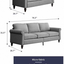 Grey Couches 3 Seater + Loveseat