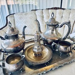 Antique Silver Tea Pot Set