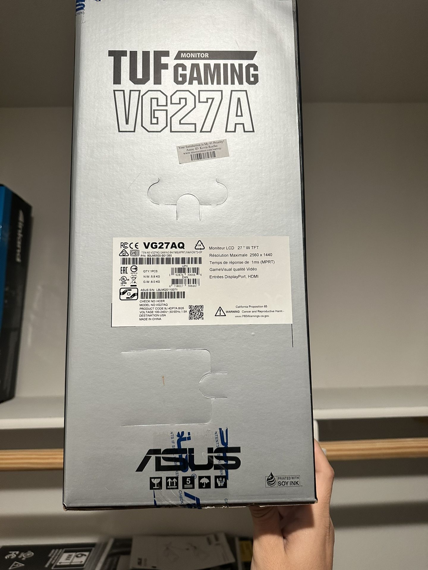 Monitor - ASUS VG27A 165hz 1440p IPS