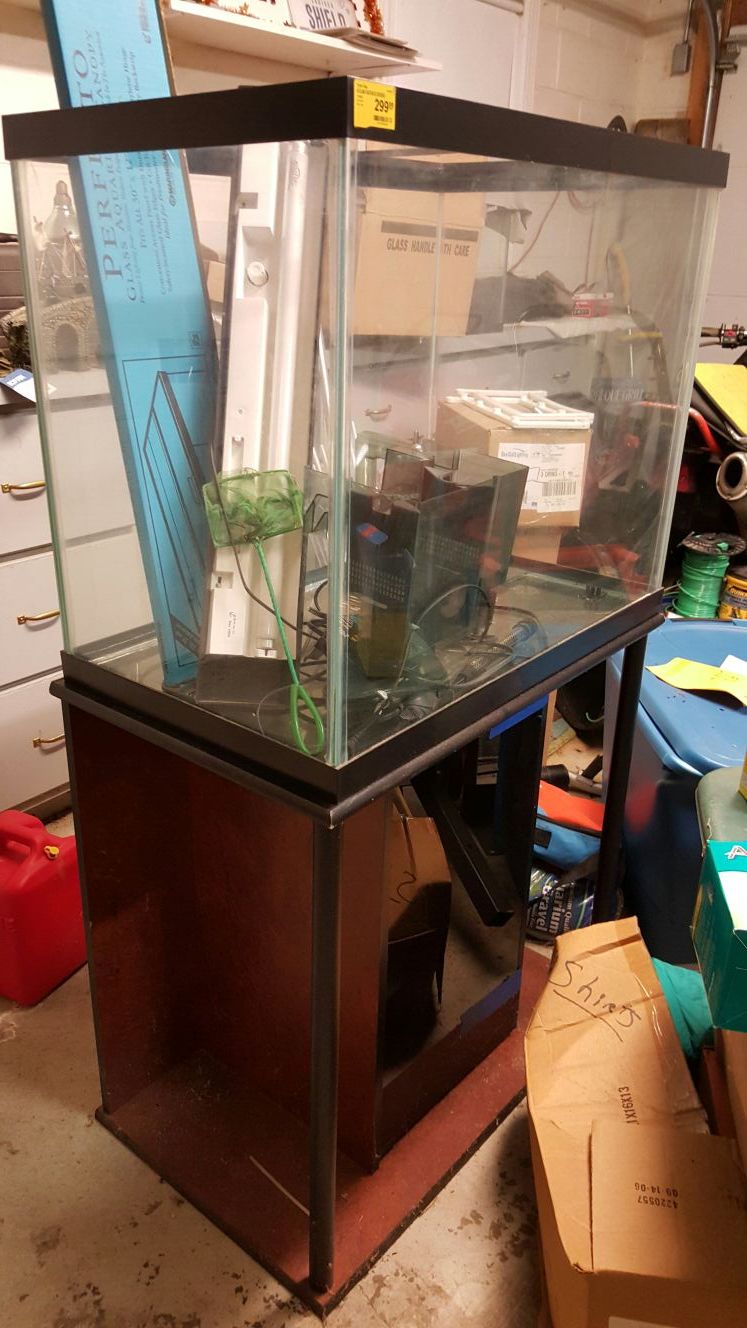 56 gal fish tank + 4 1/2 ft stand and all accessories