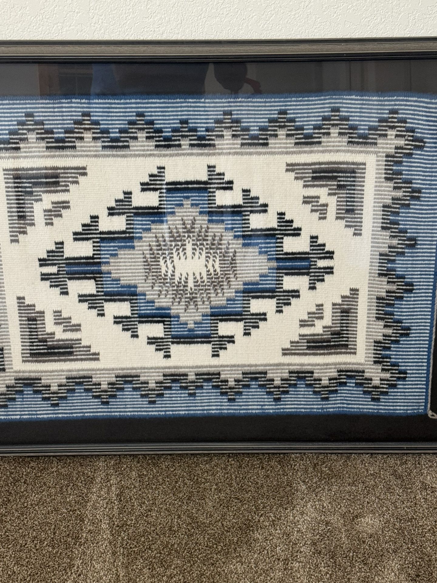 Navajo Raised Outline Weaving/Rug By Bernadine Tsosie