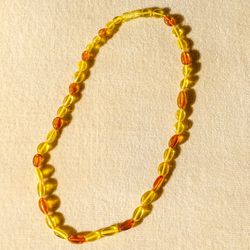 Amber Olive Necklace - A Fusion of Baltic Cognac and Lemon Amber

