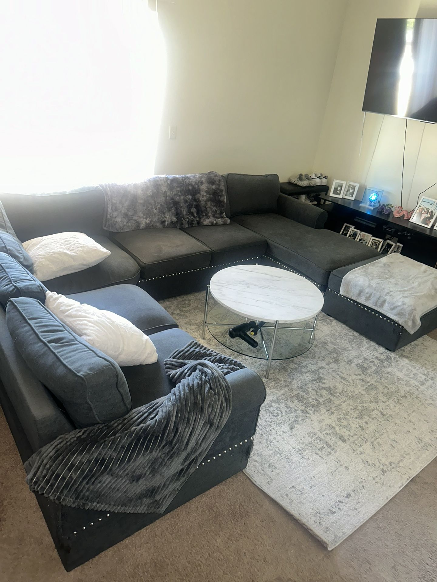 Gray Sectional Couch For Sale OBO