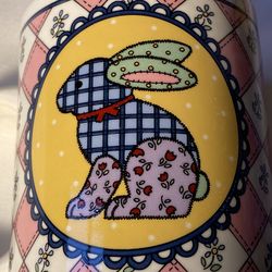 Vintage Patchwork Bunny Design Mugs