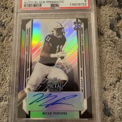 Micah Parsons PSU Signed Card PSA 9 