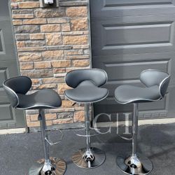 New 3 Gray Bar Stools 
