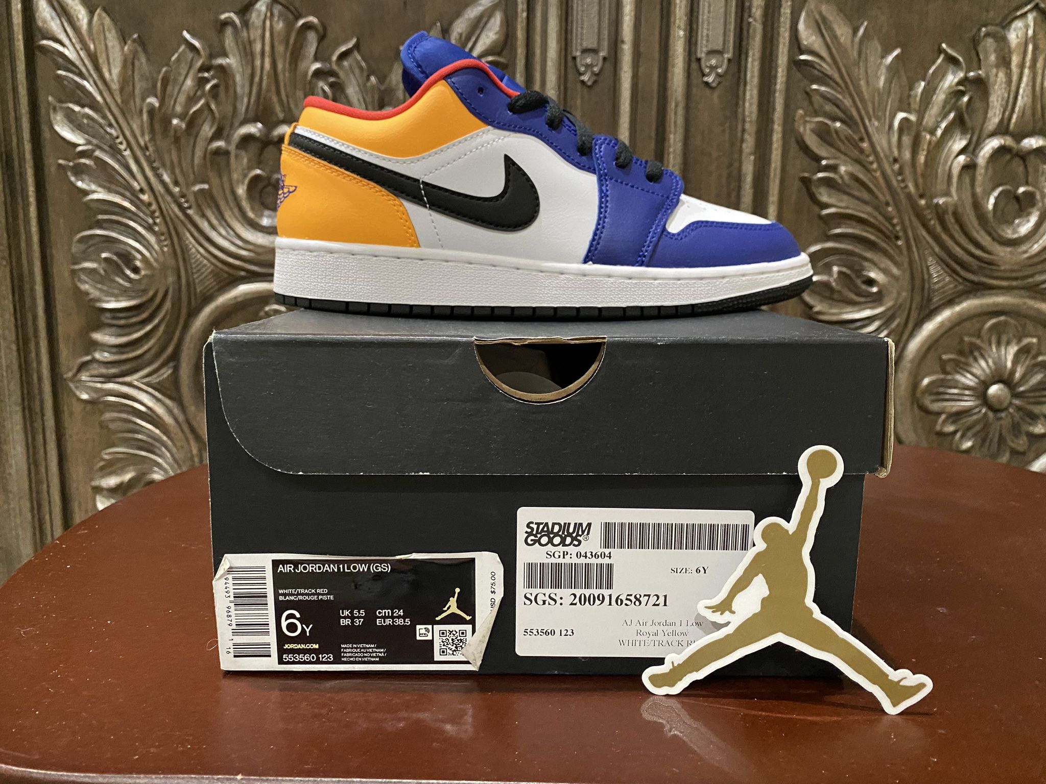 Nike Air Jordan Low (GS) Royal Yellow Youth 6/Women's