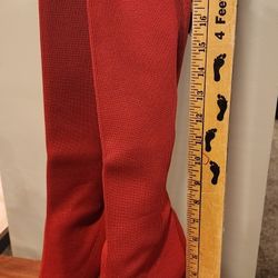 New Bells Red Knee High Boots