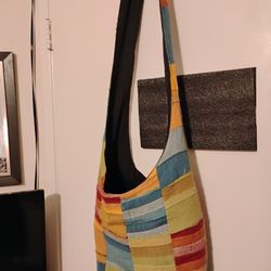 Long Drop Multi Color Patch Design Boho Style Shoulder Bag