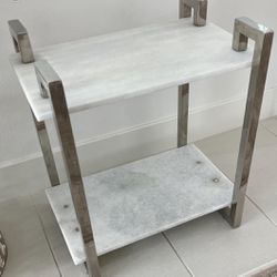 End Table Made of Marble and Aluminum 