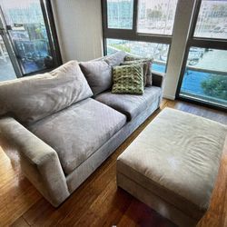 Crate&Barrel Sofa Couch With Storage Ottoman