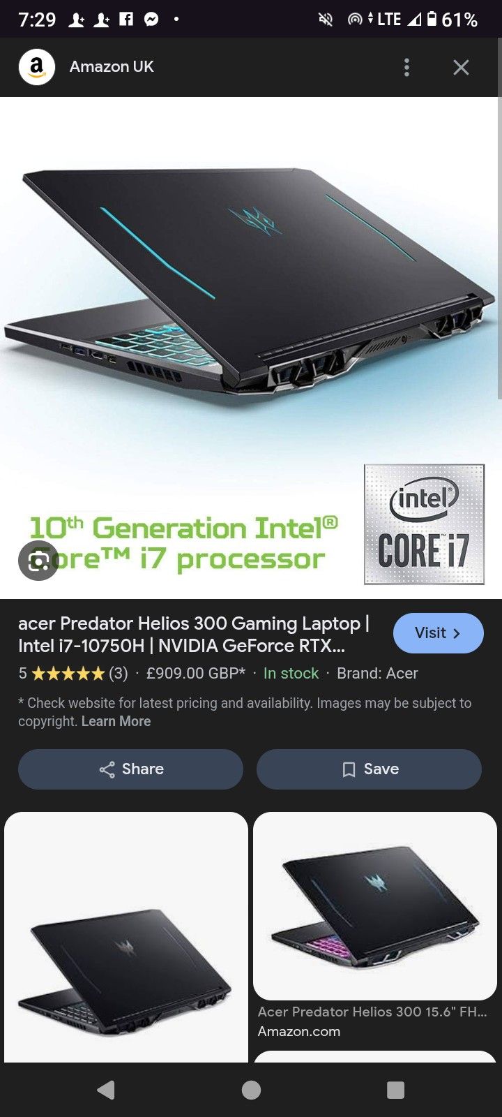 predator Heilos 300 Gaming Labtop