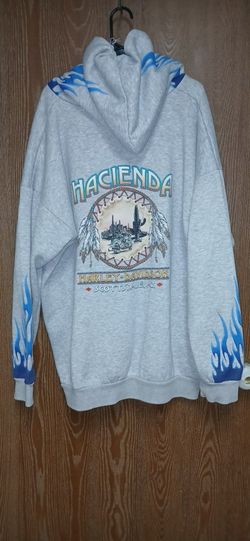 Vintage 2005 Harley Davidson Full Zip Hoodie Blue Flame Size 2X Oversized. Measurements are 29 x 32