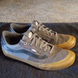🔥 ONLY $40!! EXX COND//NEVR SKATED IN!!- GRAY/BLK SUEDE SZ 10 VANS ULTRA-CUSH SKATE PRO LOWS-NEVED SKATED IN&USED INDOORS! 