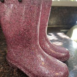 Pink Glittery Rain Boots 