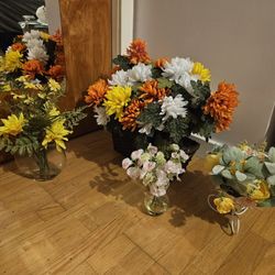 Artificial Floral Arrangements Set of 4
