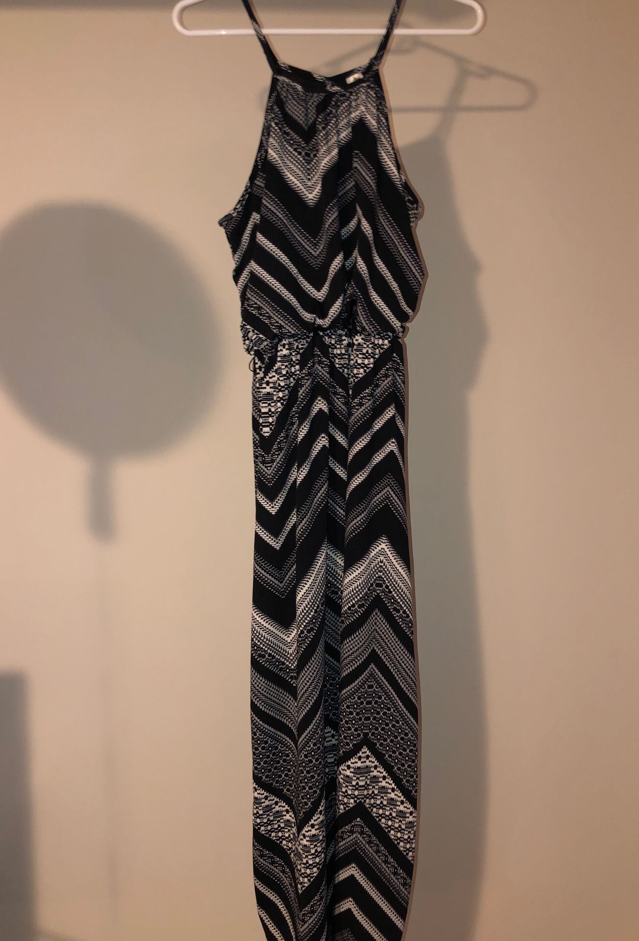 Black and white maxi dress size medium