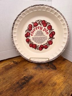 Vintage Cherry Pie Ceramic Pie Dish