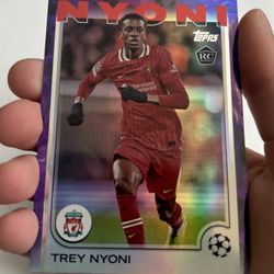 2024-25 Topps UEFA Club Competitions Trey Nyoni #190 (RC) 047/299 Liverpool