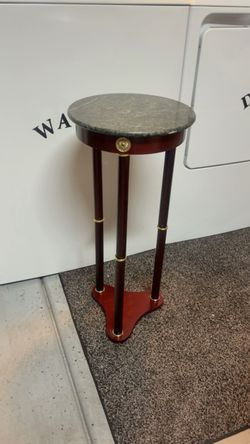 Marble Top Pedestal Plant Stand