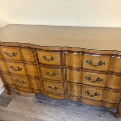 Wood Dresser With Glass Top - Will Deliver