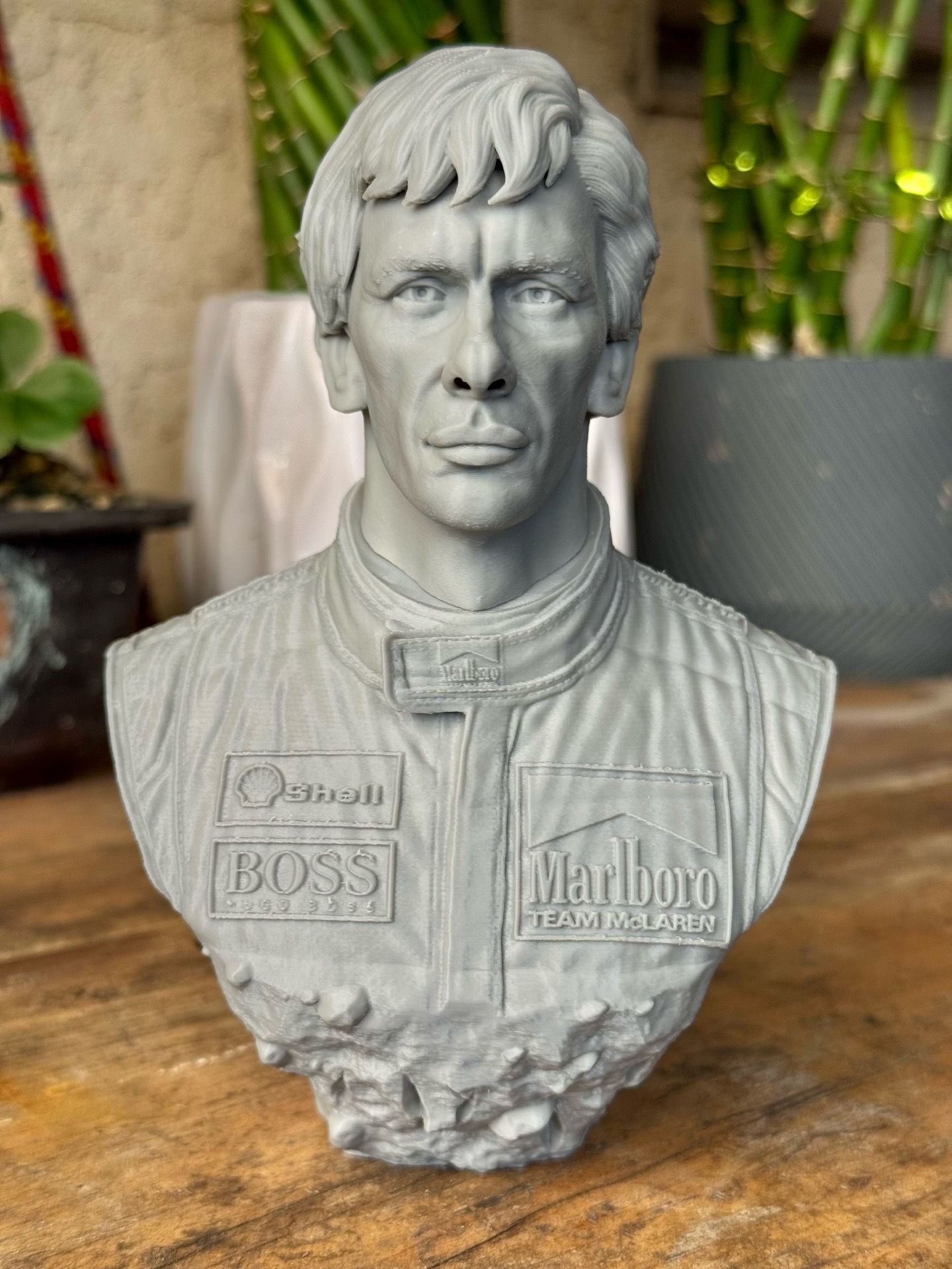 F1 Ayrton Senna Bust 6.5” 3D Printed Formula 1 Racing Display Statue