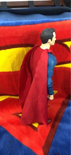 Superman Action Figure with Fabric Cape and throw blanket