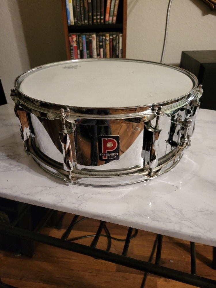Vintage 1970s Premier Snare Drum with Bag 