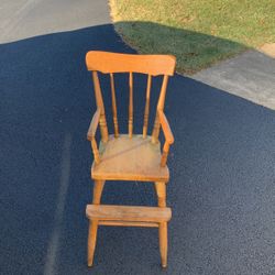 Wooden Childs High Chair antique