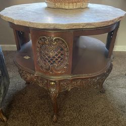 Vintage Antique Lamp And Side Tables
