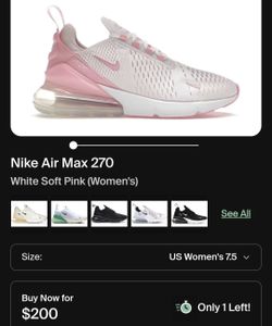 Nike Air Max 270
White Soft Pink (Women's)
Used
Size 7.5
