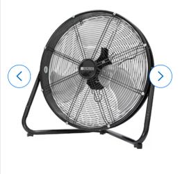 Industrial High-Velocity Floor Fan Black Metal