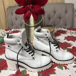 Nevermind Leather Combat Boots Size 38(8)