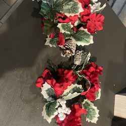 Candle Holder Christmas Greenary 