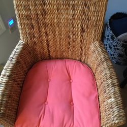 Solid Wicker High Back Chair