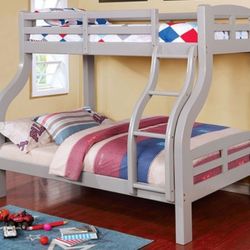 Brand New Grey Twin Over Full Bunk Bed 