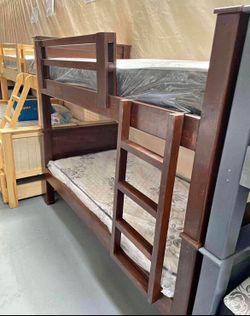 Twin-twin size bunk bed with mattress included