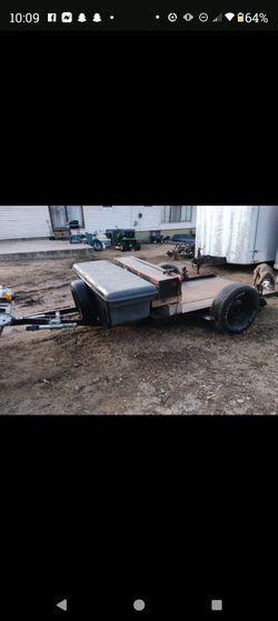 60" X 10' TILT TRAILER TOOL BOX JACK, SPARE TIRE $600 OBO! 