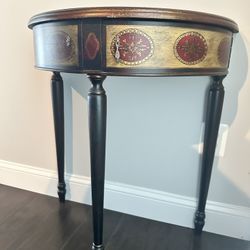 Elegant Hand-Painted Half-Moon Console Table