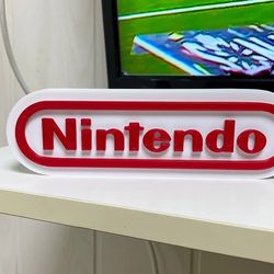 Nintendo Display Logo Sign 3d Printed Art 