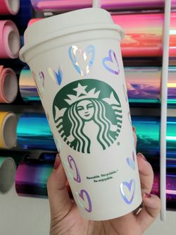 Starbucks reusable hot cup | Starbucks Hearts Hot Cup | vinyl hearts