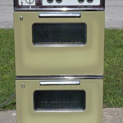 Vintage Mid-Century GE Double Wall Oven - Avocado Green - $3000